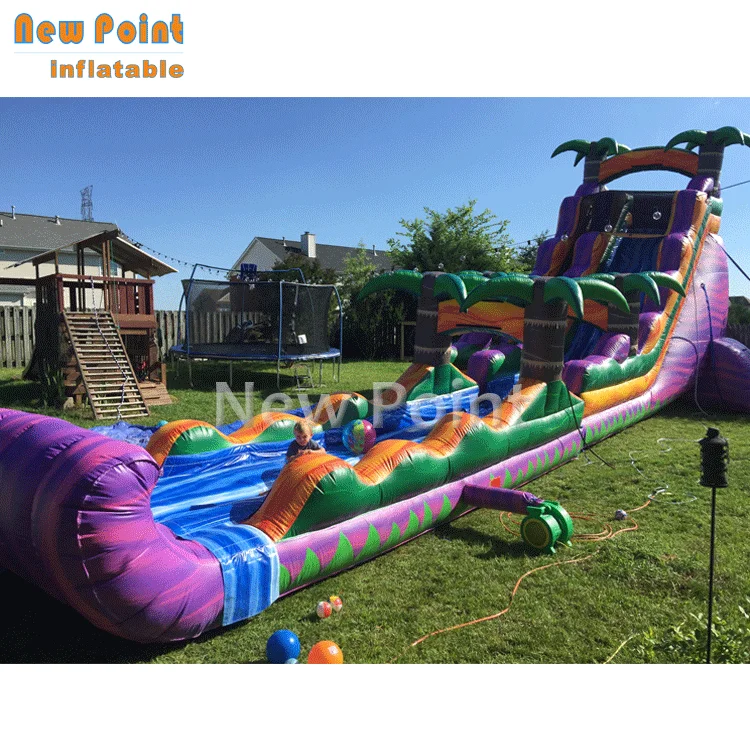 2019 palm tree inflatable water slides china for sale