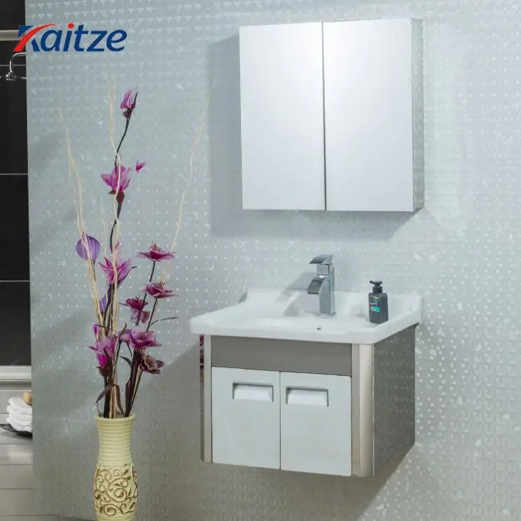 Integrated Bathroom Living Room Cabinet With Wash Basin Luxury Bathroom Stainless Steel Basin Ss Bathroom Cabinet With Mirror