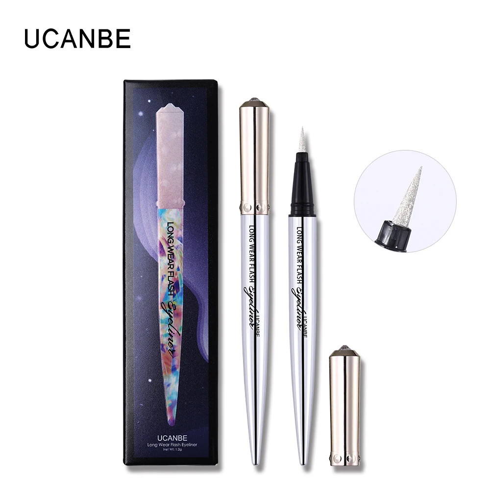 UCANBE Diamond Glitter Eyeliner Pencil Long Wear Flash Eye Liner & Eye Shadow Makeup Silky Smudge-proof Eyeliner Gold Shimmer