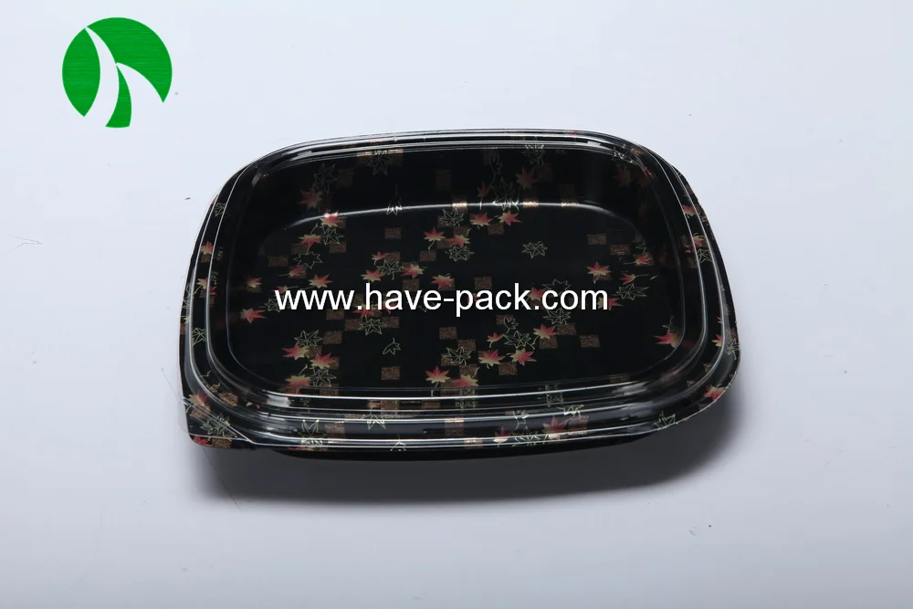 Square HP-36 sushi container box anti-fog plastic plate trays