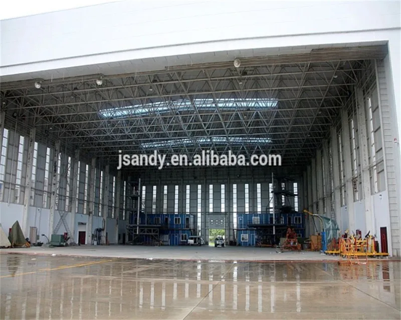 Long Span Curved Roof Steel Shed Airport Hangar Large Span Steel Truss Roof