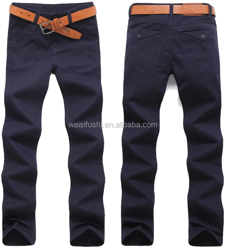 wholesale cheap khaki/green/wine/black/navy man trousers/customize 100% cotton mens long chino pants