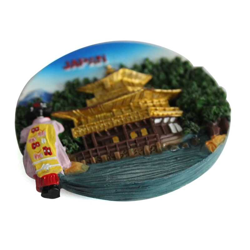 Limited Promotion polyresin Japan  Building round soft fridge magnet