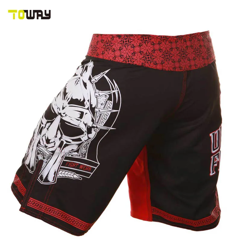 black and red dragon custom mma shorts