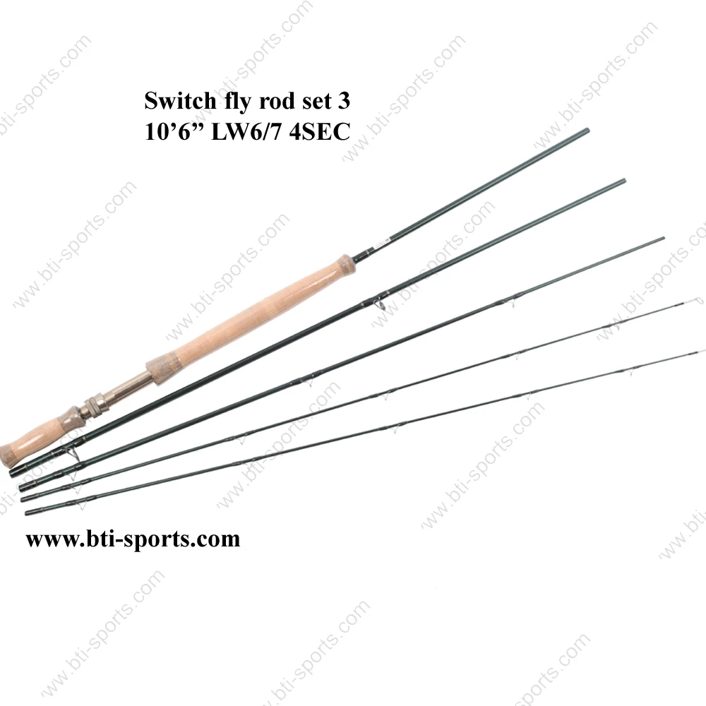 High quality with Toray blank double handle switch fly rod