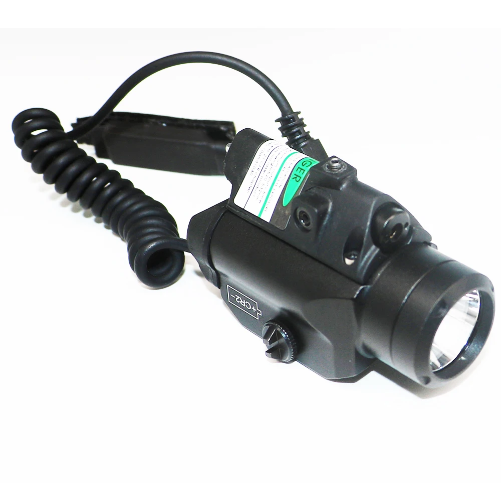 Picatinny Rail Tactical Green pistol laser flashlight with charger/pressure switch
