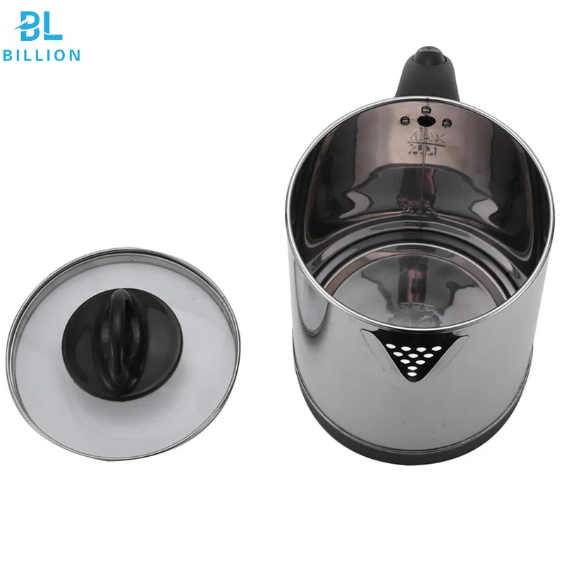 Wholesale Household Kitchen Appliances Inside Glass Lid Cover Stainless Steel Body Kettle Electric Water Tea Kettle