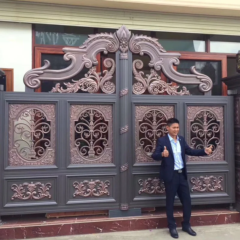 elegant wrought aluminum main gate