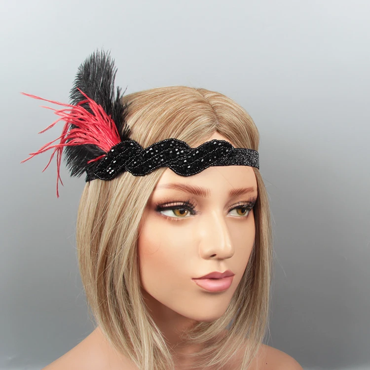 New product hair accessory indian feather headpiece design fashion wedding feathers headdress