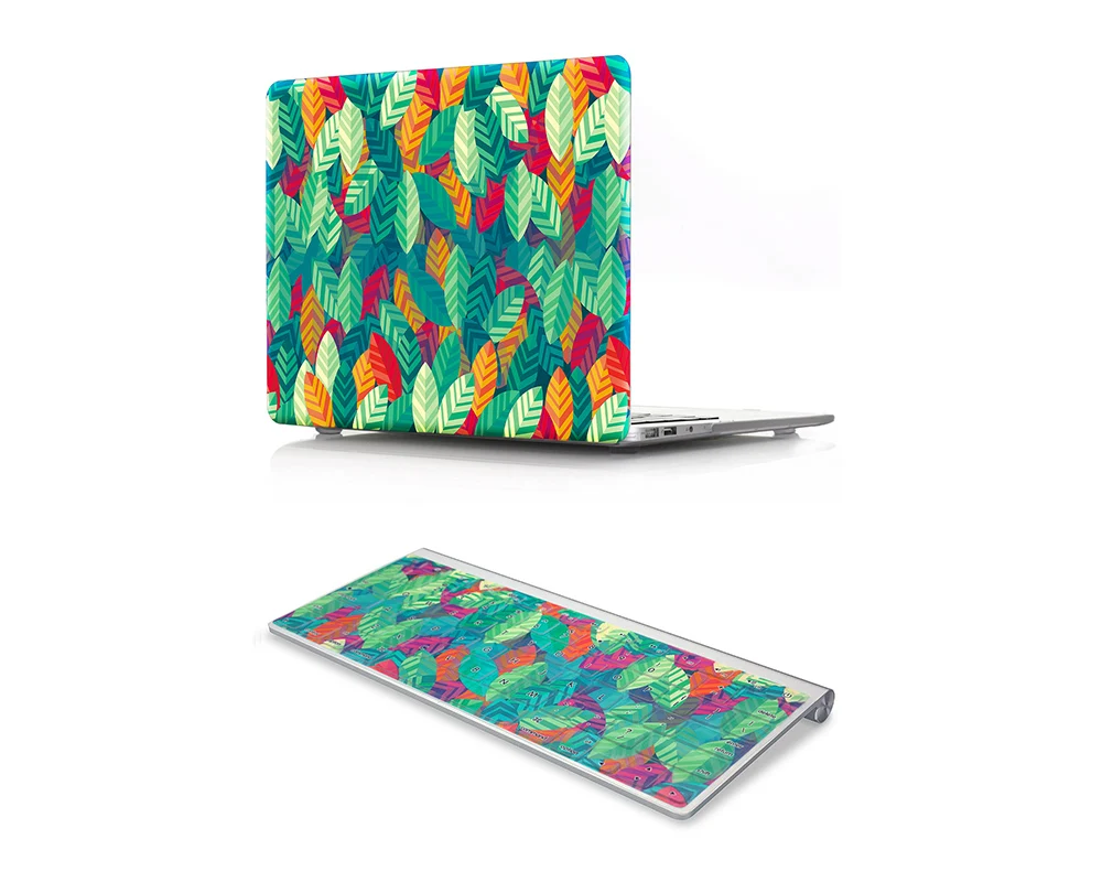 2 In 1 Beautiful Flower Hard Case and Keyboard Skin for Mac Air 13 Case m1 A2337 A2338 silicone laptop protective case