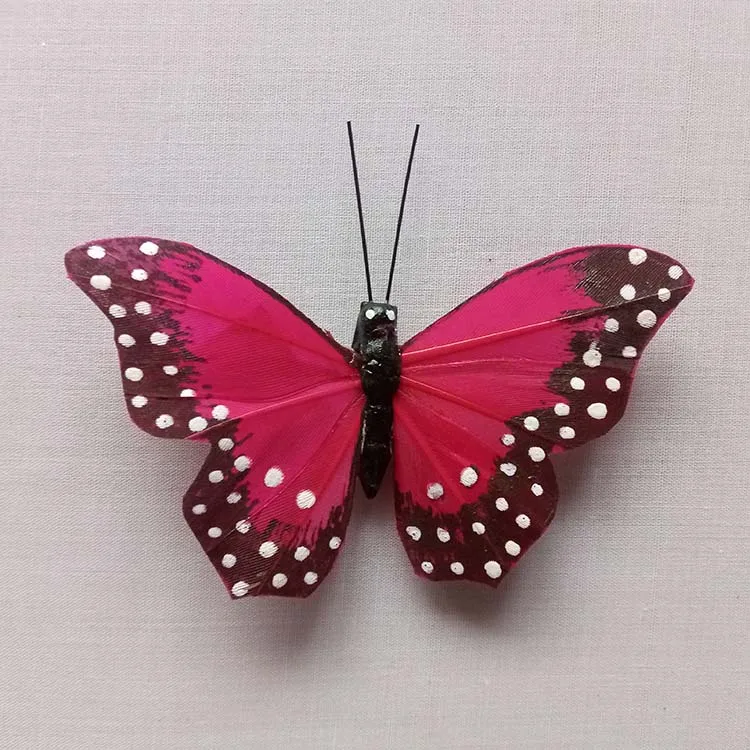 2019 New Arrival assorted colors realistic artificial butterfly on wire for floral accessories