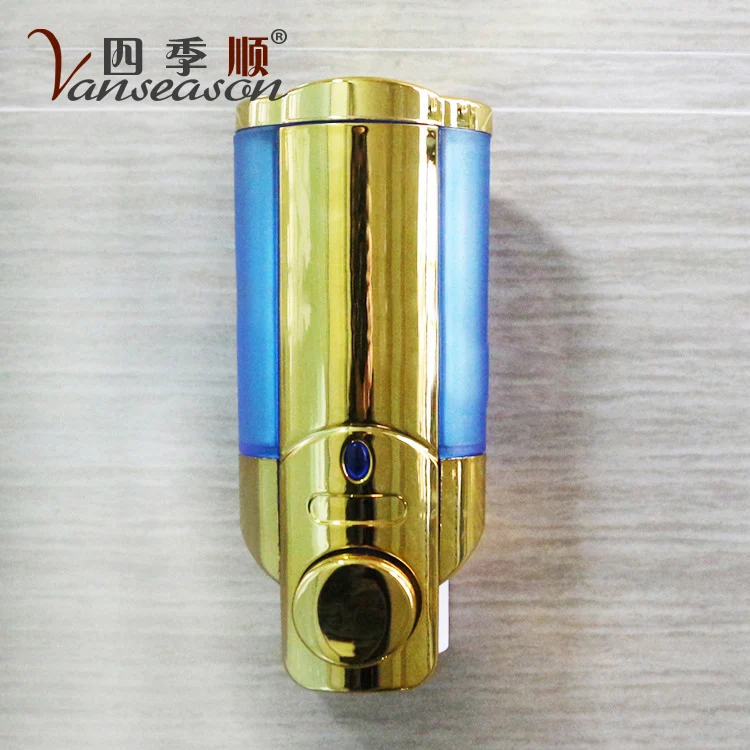 Wall Mounted Chromed Manual Liquid Plastic Soap Dispenser For Bathroom Use