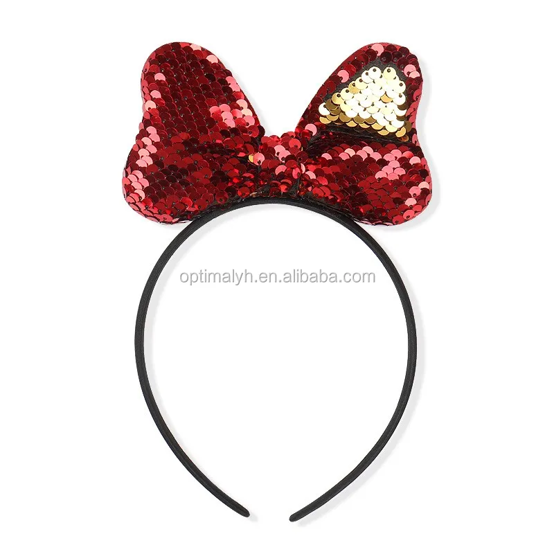 Kids Reversible ear Bow Hairband plastic Headband For Children Girls Hair Accessories