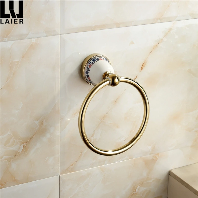 
Gold plated luxury bath hardware paper towel holder bathroom accessories set 