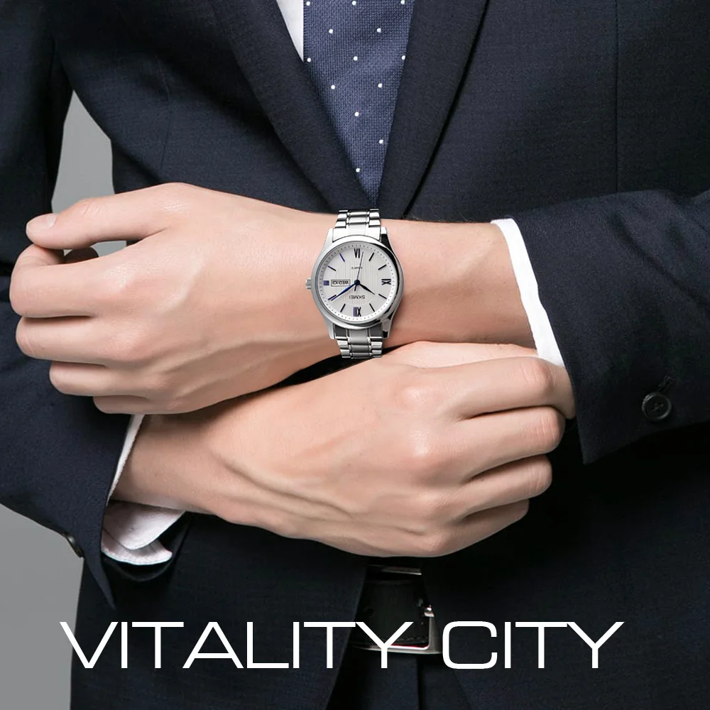 skmei 1261 mens stainless steel quartz goldlis watch quartz watch stainless steel japan movt 3atm water resistant quartz watch