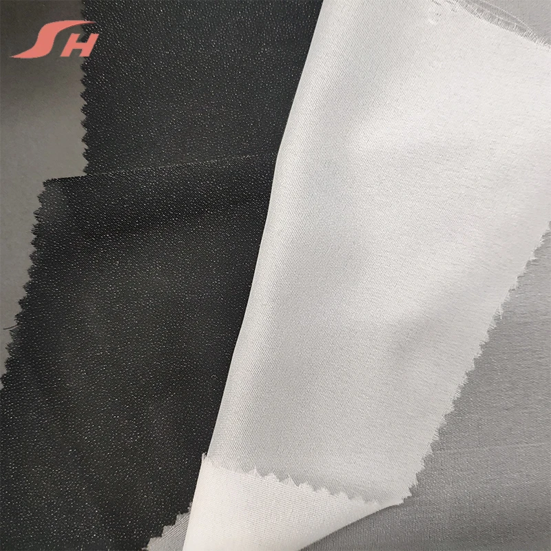 Top factory 100% polyester fabric double dot wove interlining