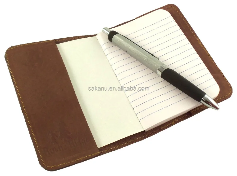 genuine leather cover mini composition book 80 sheets softcover notebook