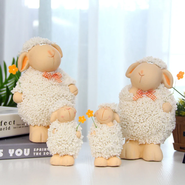 
Home Decor Ceramics 2 Pcs Sheep Of One Suit Decorative Ornaments Room Display 