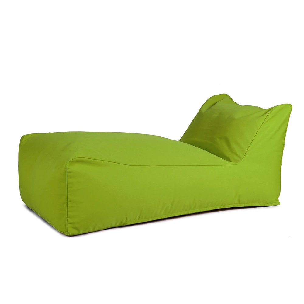 Modern Design Green Chaise Lounge UV and Stain Resistant Beanbag Chair with Beans Filling wholesale