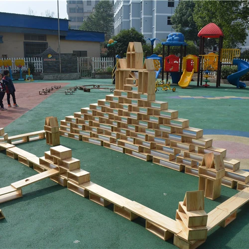Goodkids Popular Large Hollow Natural Color Pyramid Unit Blocks Educational Outdoor Toys