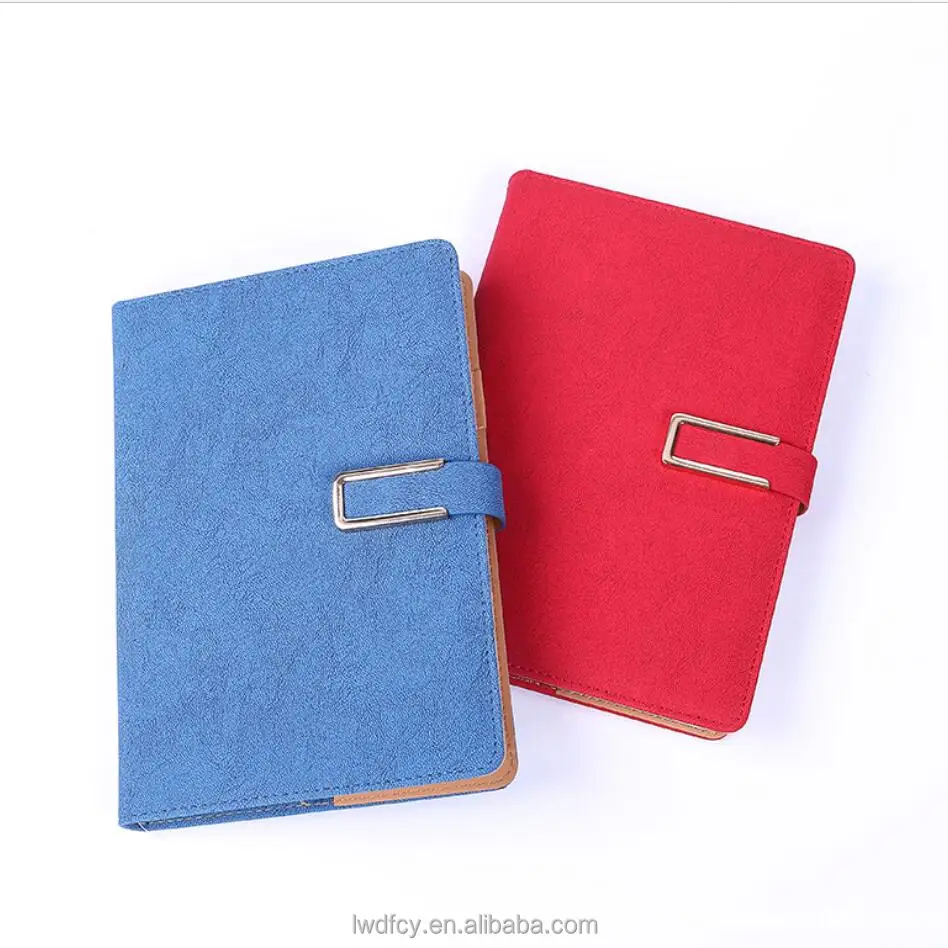 
2017 Custom high quality leather daily notebook planner with belt 