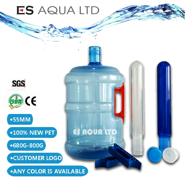55mm 18.9 19L 20 liter 5 gallon water pet plastic bottle or preform machine price manufacturers in china pet preform
