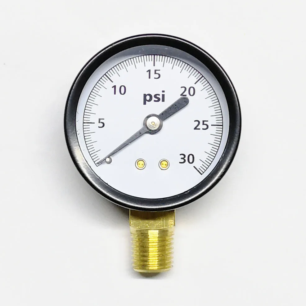 Манометр газовый из медного сплава, 2,0 дюйма, 50 мм, 30 фунтов на квадратный дюйм
