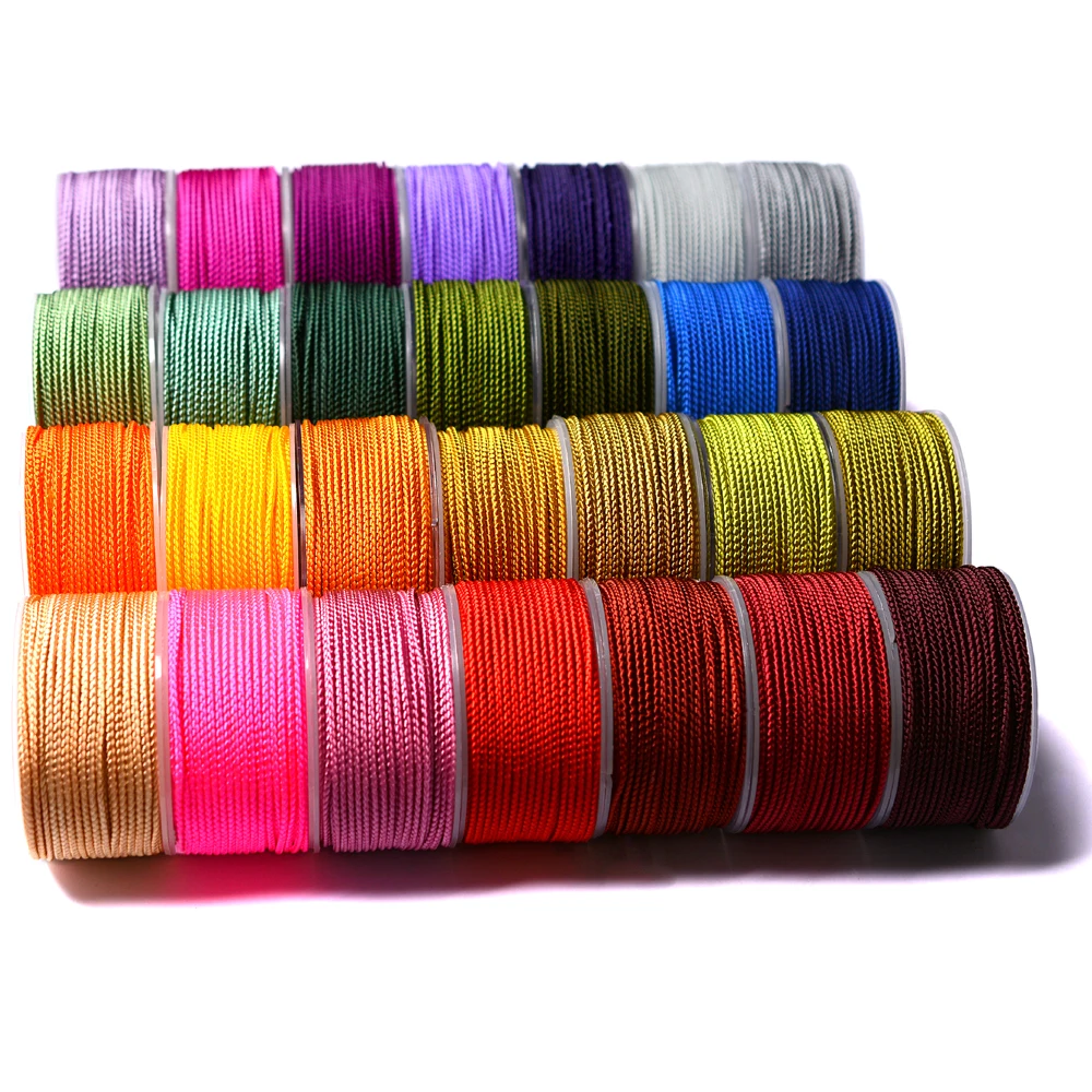 LONGJIE manufacturer wholesales 29 colors 2mm Long-lin hand-woven jewelry making thread 18m