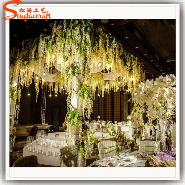 China factory import silk flowers of artificial wisteria flower wholesale silk flowers for wedding decoration