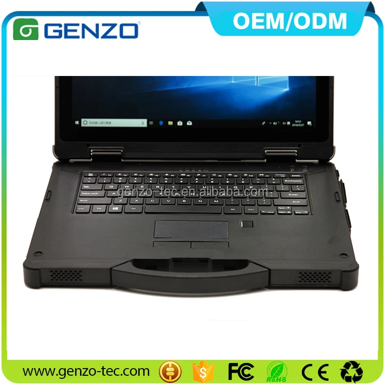 2 Year warranty 14 inch Fully industrial rugged sunlight readable notebook computer with Fingerprint Scanner and with lan port