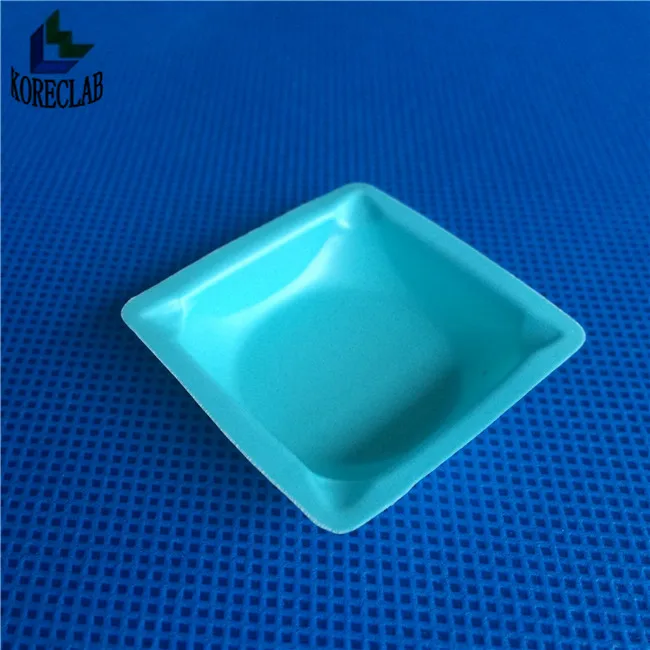 7ML Small Size Blue Plastic Square Laboratory Balance Weighing Dishes Weighing Boat