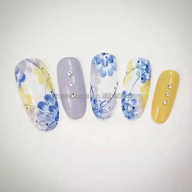 Senboma brightly colorful kiss acrylic nails acrylic nail tips wholesale