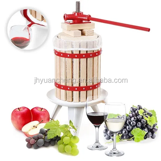 
Factory sell 6L basket manual fruit presser wooden oak fruit apples press 