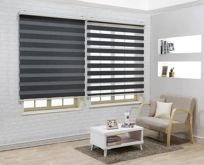 fabric korea combi window blinds  light adjusting zebra roller blinds ready made  horizontal Blackout zebra blinds