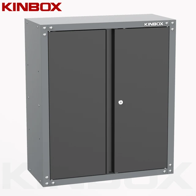 Kinbox Garage Unit 2-Door Storage Cabinet Tools Box Fixed To Wall For Home Garage DIY