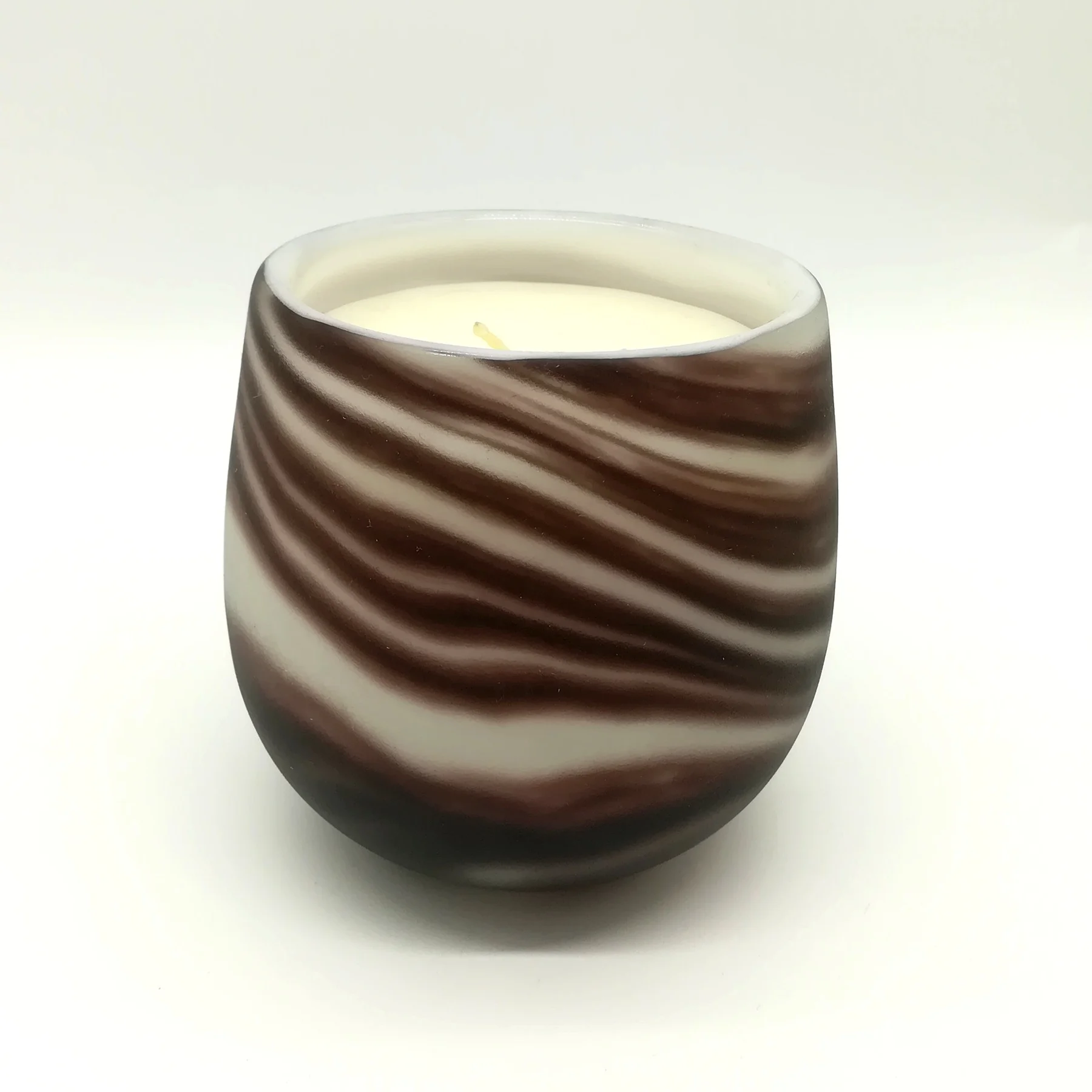 hand made Flow stripes Glass Vessels soy scented wax candle