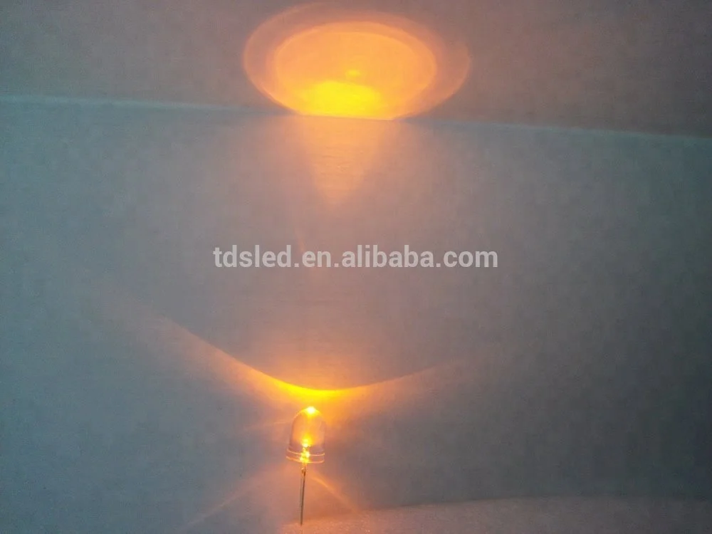Difused lens 10mm yellow Round led