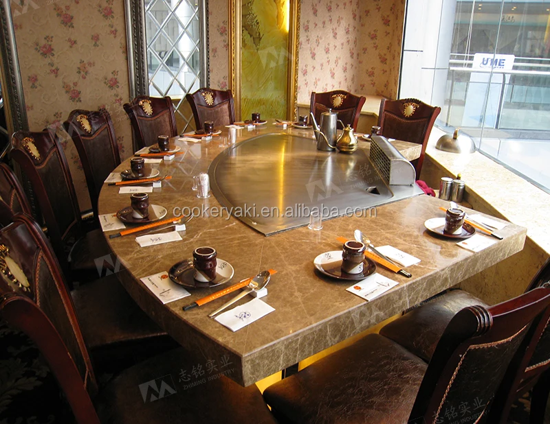 1,7 м Вентилятор Форма Японский Электрический Teppanyaki гриль Таблица использования в ресторан отеля дома