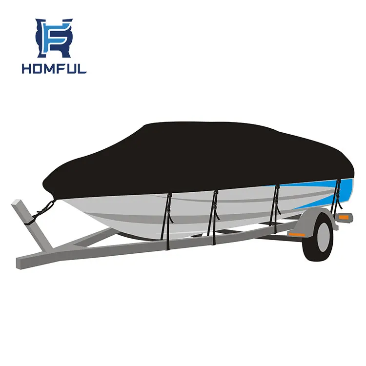 Чехол для лодки из Оксфордской ткани, Размеры D-style 600D, черный чехол для лодки и прицепа 17-19 дюймов x 96 дюймов