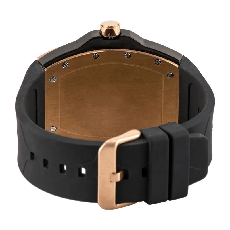 Latest design 3 atm water resistant quartz stainless steel watch strap silicone quartz watch for men wristwatch