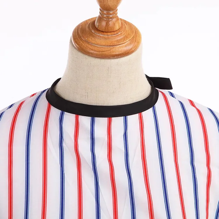 Custom Classic Design Hairdressing Print Stripe Antistatic Polyester Barber Salon Cape With Logo For Baber Shop Salon