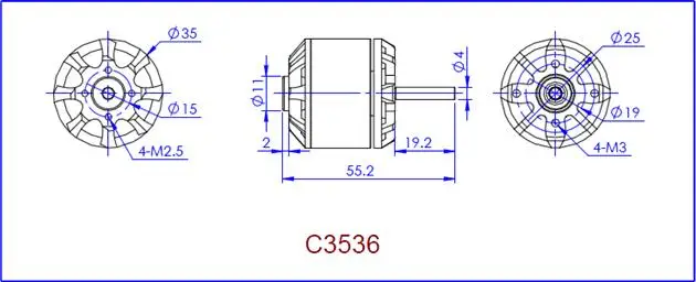 3536 dimension drawing