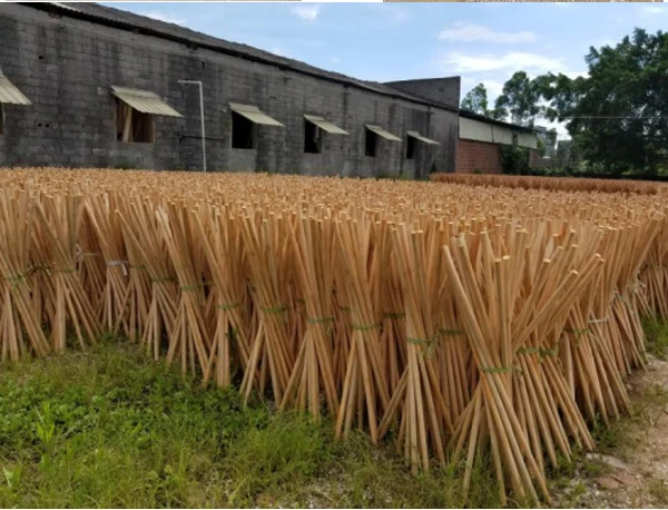 Natural broom handles stick  long handle thread push brush broom broom garden  cleaning natural wooden curtain rod