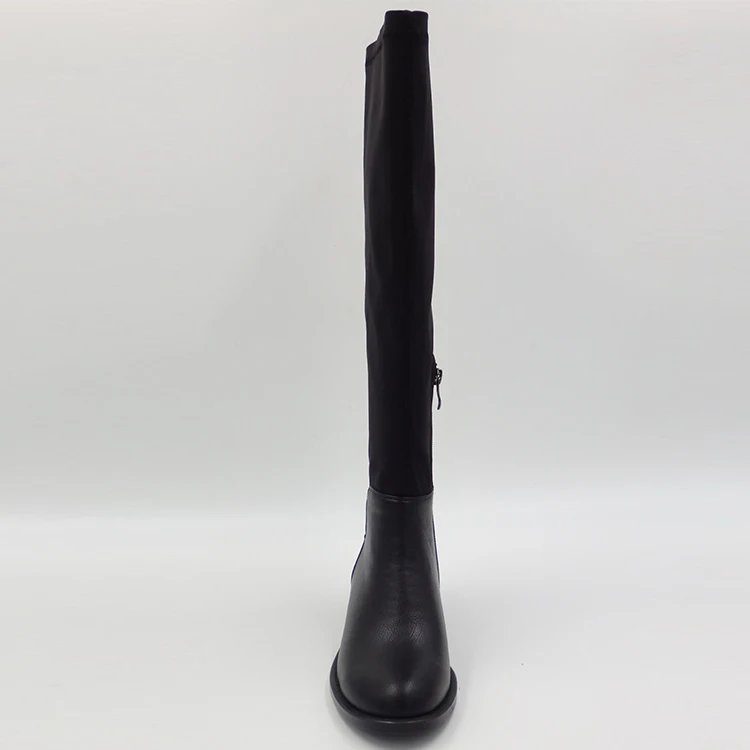 Ladies Casual Flat Black Rubber Female Official Supplier Design Women Sexy Pu Leather New Fashion 2021 Chinese Black Boots Shoes