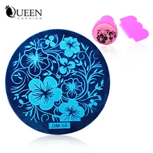 New 60Designs OM Nail Art Plate Stamp Stamping Set Round Stainless Steel DIY Nail Polish Print Manicure Nail Stencil Template
