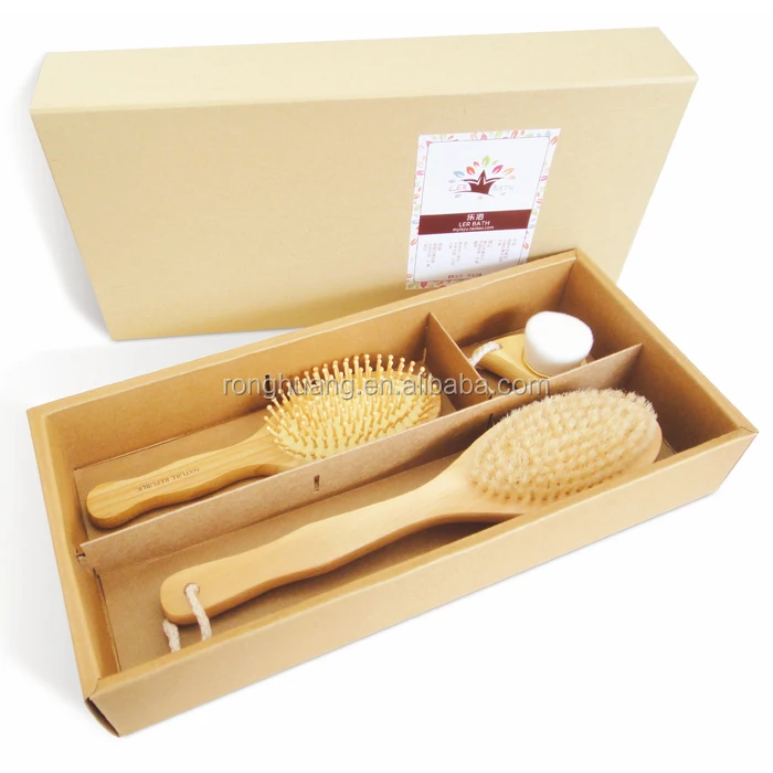 
Customized Wooden bath brush gift set 