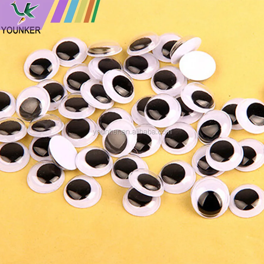 Wholesale black and white plastic wiggle eyes moving doll google eyes