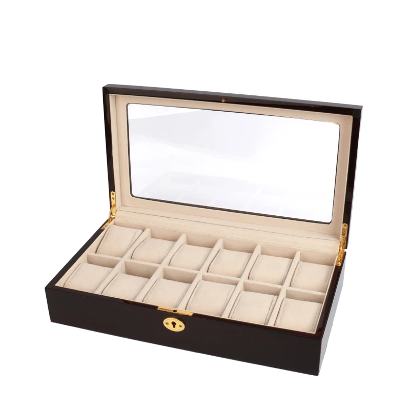 Luxury Wooden Packaging Glass Cover Watch Boxes For Men UK