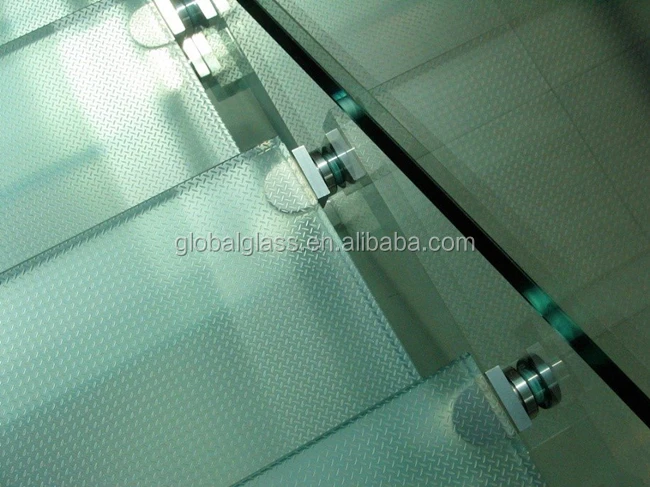 Three layer glass 6+6+6mm 20.28mm tempered safety laminated glass stairs
