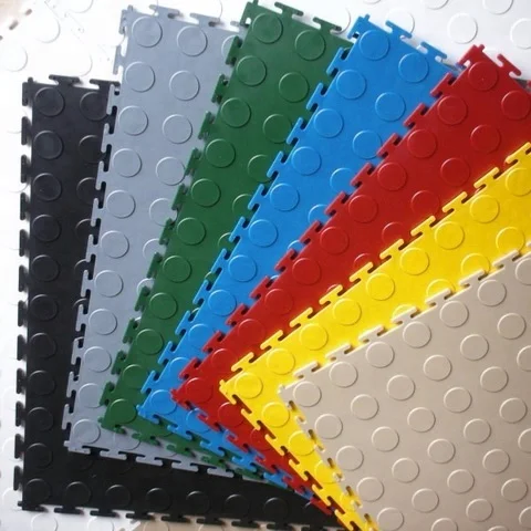 Vinyl Garage Flooring Tile PVC Interlocking Plastic Floor Tile For Warehouse/Workshop/Showroom/Gym Etc CD65